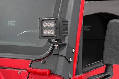 Rough Country Lower A-Pillar Light Mounts for 1997-2006 Jeep Wrangler TJ - 70046 - Image 1 of 4