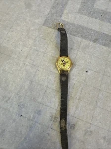 Disney Lorus Minnie Mouse Zeiger goldfarbene Uhr VINTAGE V515-6080 ungetestet! - Bild 1 von 11