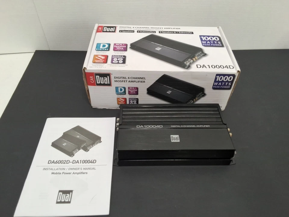 DUAL DA10004D (1000 WATTS PEAK POWER) Digital 4 Channel Mosfet Amplifier - Image 1 of 4