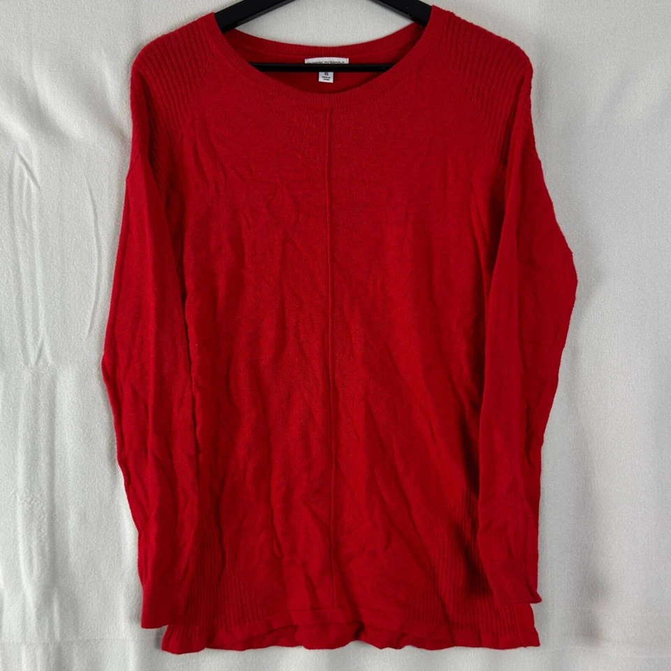 Sudadera Liz Lange Maternidad Talla XS Acanalada Manga Larga Rojo Top Foto 1 de 4
