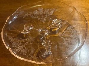 VTG Lancaster Depression Glass Phoenix Etch Pink 7.5" or a Relish Tray Ex Cond - Picture 1 of 7
