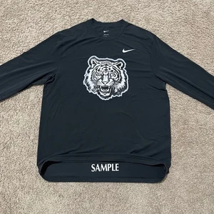Camisa Nike Para Hombre Grande Negra Gruñido Tigre Manga Larga Dri-Fit Tigres Muestra - Imagen 1 de 12