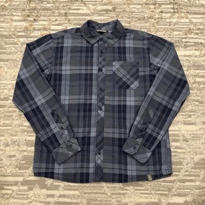 Smartwool Merino Wool Blend Button Up Long Sleeve Shirt Mens Large Plaid Outdoor - Picture 1 of 12