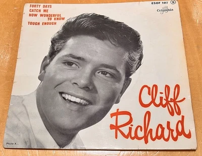 CLIFF RICHARD AND THE SHADOWS RARE 7” FRENCH EP FORTY DAYS + 3 VG+/VG+ Free p&p - Image 1 of 4