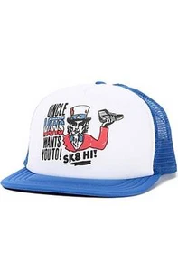 Furgonetas Off The Wall Tío Vans Sk8 High Trucker Snapback Blanco Azul Sombrero Gorra Nuevo con etiquetas OSFA - Imagen 1 de 1