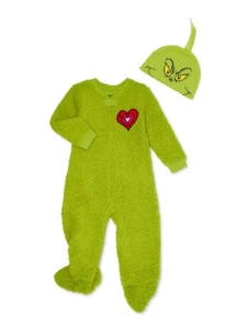 Dr. Seuss The Grinch Matching Family Christmas Pajamas Grinch Union Suit - 6M-5T - Picture 1 of 3