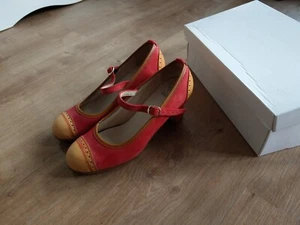 Flamenco- Tanz schuhe rot/ockergelb Gr.38 ausgefallenes Design - Bild 1 von 3