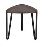 Outdoor Vintage Side Table 17.7" Wood/Metal Black/Rustic Brown Top (Set of 3)
