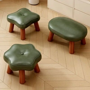Soft Solid Wood Small Foot Stool Non-Skid Shoe Changing Chair Children - Picture 1 of 16