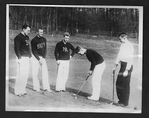 1932 Press Photo, Navy Football Team Getting Ready For Golf - Picture 1 of 2
