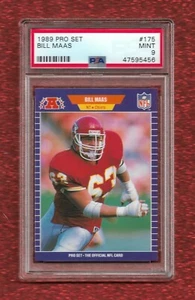 1989 PRO SET #175 BILL MAAS PSA 9 MINT POP 1 NONE HIGHER CHIEFS PITTSBURGH - Bild 1 von 1