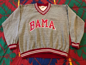 Sudadera De Colección Años 70 Alabama Marea Carmesí L Gris Deletrear Universidad Colegio - Imagen 1 de 5