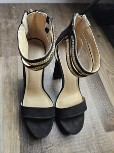 Charlotte Russe Women's Sz 9 Black Ankle Strap Platform 5" Heel Sandal - Picture 1 of 8