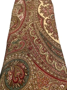 Cravate homme Brooks Brothers cachemire soie beige rouge vert jaune imprimé USA Italie - Photo 1/7