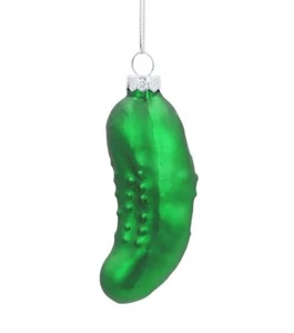 3.5" Christmas Green Pickle Glass Ornament Christmas Tree Decoration - Picture 1 of 1