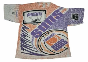 Vintage Phoenix Suns Shirt Magic Johnson T’s NBA All Over Print Tshirt XL 90s - Picture 1 of 6