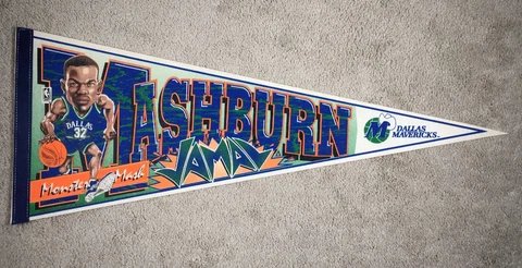 VINTAGE DALLAS MAVERICKS JAMAL MASHBURN FELT PENNANT WINCRAFT SALEM NBA Cover