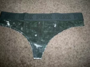 VICTORIAS SECRET SAMT TANGA GRÜN OLIV GROSSES LOGO NEU - Bild 1 von 3
