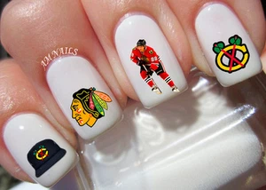 Chicago Blackhawks Nail Art Stickers Transfers Decals Set of 35 - A10366 - Picture 1 of 2
