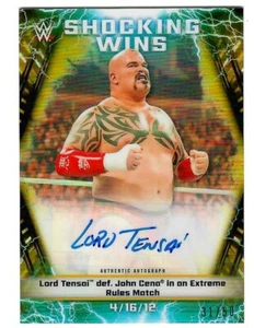 2020 Topps Chrome WWE Shocking Vins Rifrattore Oro /50 Tensai Lord #SWA-LT Auto - Foto 1 di 2