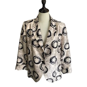 fella hamilton Beige Jacket Size 14 Neutral Print Single Breasted Smart Casual - Picture 1 of 10
