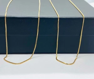 Solid Gold Box Chain,0.80MM 10K 14K 18K Yellow Gold Box Chain, Sleek and Shiny - Bild 1 von 6
