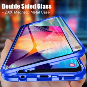 For Samsung S23 S22 Ultra S21 S20 A52 A12 360° FRONT + BACK GLASS Magnetic Case - Picture 1 of 24