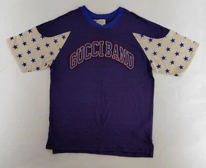 Gucci Boys Violet Linen Band Path Blue Stars Shirt 12 Women XS to S 591460 5878 - Picture 1 of 4