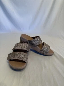 Fit Flops Mina Glitter Mix 2 Strap Slide Sandals Women’s Sz 5 - Picture 1 of 7