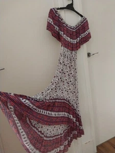 MIKA AND GALA💐10 PEASANT STYLE HI LOW HEM DRESS - Picture 1 of 8