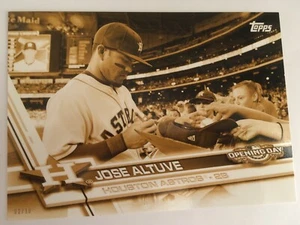 2017 Topps Opening Day Stadium Signatures 5x7 Jose Altuve Astros #’d 02/10 Gold - Picture 1 of 1