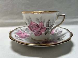 Rosina & Royal Standard Teacup & Saucer Bone China Roses Gold Trim - Picture 1 of 10