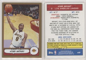 2004-05 Topps Bazooka Gold Kobe Bryant #69 HOF