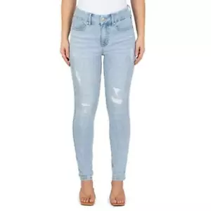 Seven7 Jeans Damen 14 High Rise Skinny Bauchlos Hellblau Waschung Destruct Risse - Bild 1 von 11