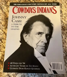 JOHNNY CASH - COWBOYS & INDIANS Magazine, Jan 2004 - TRIBUTE TO A LEGEND - Picture 1 of 4