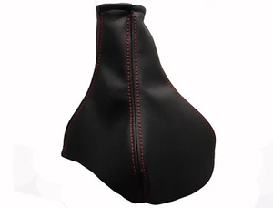 FORD COUGAR (1998-2002) Soufflet Levier De Vitesse 100% Cuir - Couture Rouge - Afbeelding 1 van 1