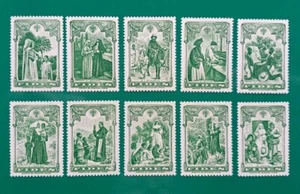 FRANCE 1956 MNH RARE FIDES COMPLETE SET OF 10 GREEN STAMPS VF UNMOUNTED MINT - Picture 1 of 2