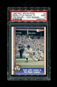 1993 NOLAN RYAN PACIFIC #2 FROM LITTLE LEAGUE TO MAJOR 27TH SEASON PSA 9 - Picture 1 of 2