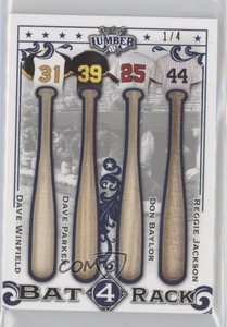 2022 Leaf Lumber Bat Rack 4 Relics Navy Blue /4 Dave Winfield Parker Don Baylor