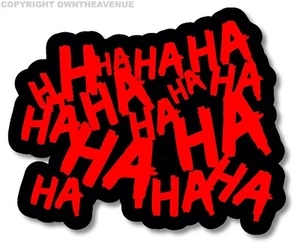Haha Sticker Decal Joker Serious Evil Body Window Car Red 8" (HAHAsqFCRed8) - Picture 1 of 2
