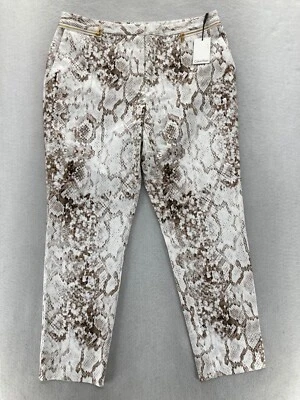 Calvin Klein女式12号象牙色米色蛇皮印花修身学院风 — 第 1/4 张图片