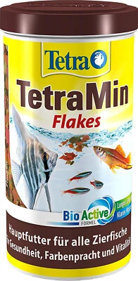 TetraMin Flakes Hauptfutter Zierfische Flockenform BioActive Formel Dose 1 Liter - Bild 1 von 4