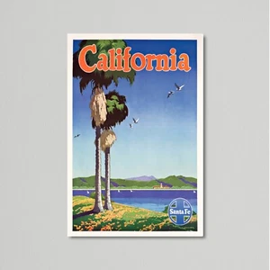 Vintage Reise Poster - Kalifornien, Santa Fe Railroad, 1946 von Oscar M. Bryn - Bild 1 von 7