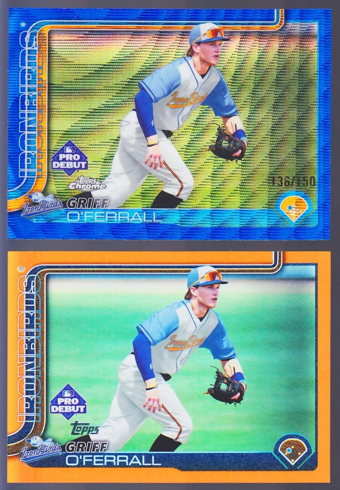 2025 Topps Pro Debut Griff O'Ferrall Orange Foil /25 & Blue Wave Refractor /150 - Image 1 of 1