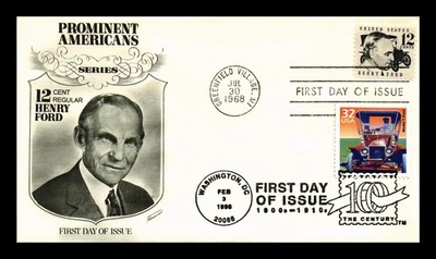 DR JIM STAMPS US COVER HENRY FORD MODEL T FORD CAR FDC TIME TRAVEL COMBO - Image 1 of 2