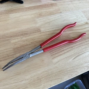 Snap-on Tools USA 415CP 15" Extra Long Neck 35° Bent Needle Nose Pliers Red Grip - Picture 1 of 9