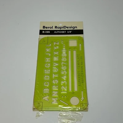 Plantilla alfabeto Berol Rapidesign R-135 3/8" NUEVO dibujo Foto 1 de 4