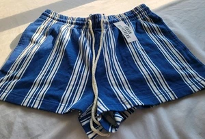 Urban Outfitters pantaloncino uomo blu e bianco righe coulisse tasche tg L 34 - Foto 1 di 15