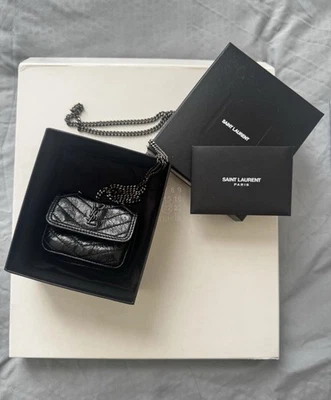 Saint Laurent Black Leather Supermini Niki Bag - Image 1 of 4