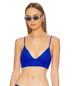 L Space Damen Royal Pointelle Rib Winnie Bikini Oberteil Größe Medium - Bild 1 von 8